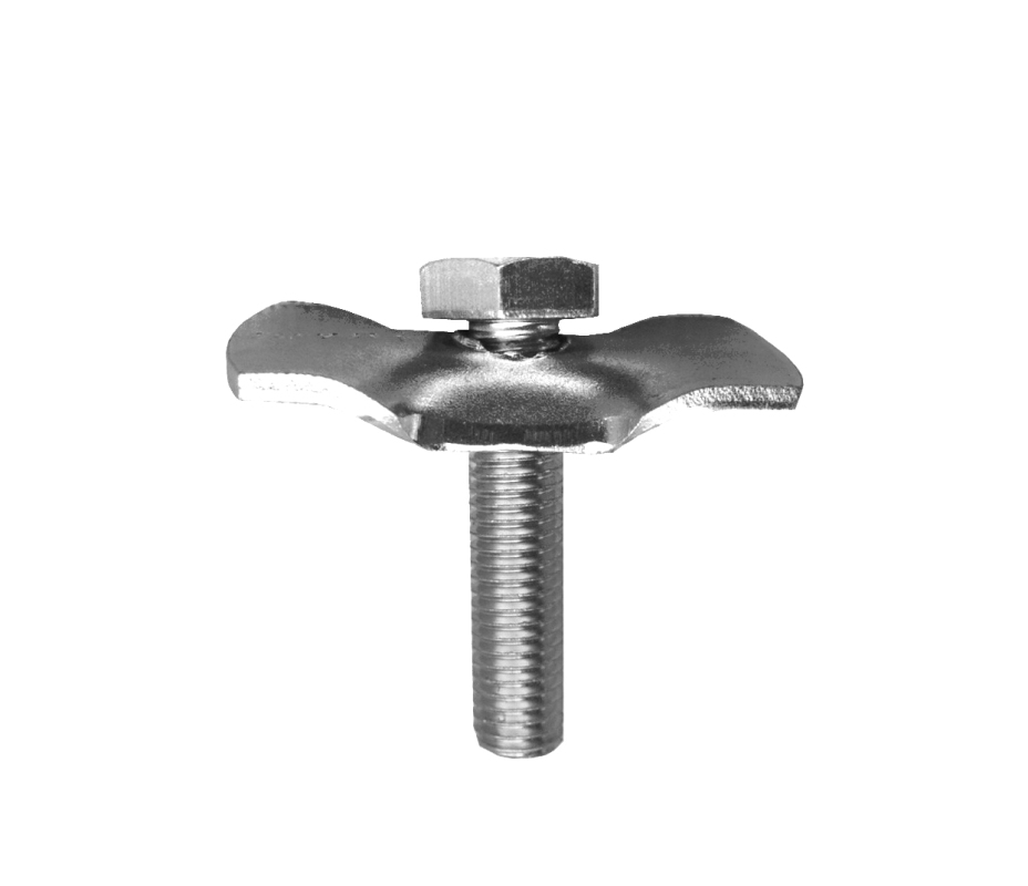 Beslag til Støtteben Plade med M10 bolt og skive Længte: 57mm