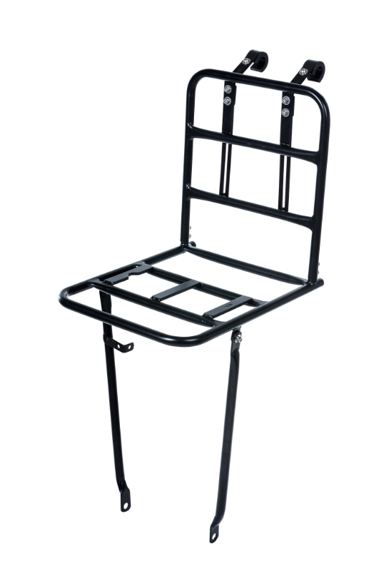 Bagagebærer (front) fra BASIL str. Large. Med integrerede MIK-profiler og lygtebeslag.