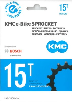 Gearhjul KMC E-bike 15t Bosch gen 2 CrMo Sort 11/128
