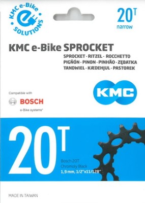 Gearhjul KMC E-bike 20t Bosch gen 2 CrMo Sort 1/2x3/32-1/2x11/128