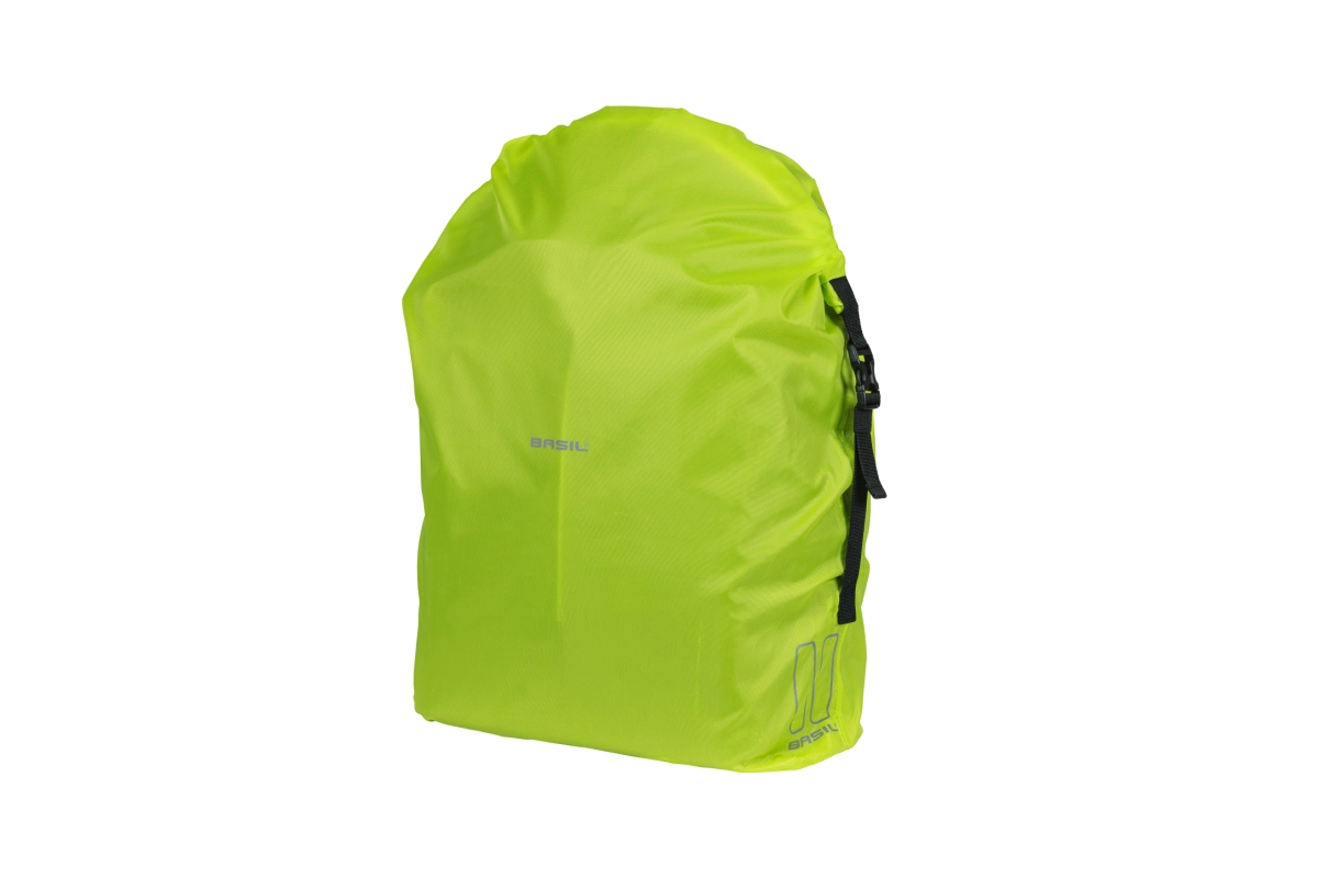 Overtræk (neon) fra Basil model KEEP DRY. Vandtæt overtræk til rygsække, men kan også bruges til cykelkurve & cykeltasker. Str. 49 x 63 cm
