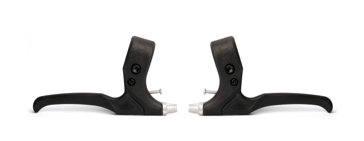 Bikepartner letvægt bremsegrebssæt (sort).  Robust, let og hårdfør kompositmateriale.  4 fingre greb m. reach justering. Vægt 184 g.