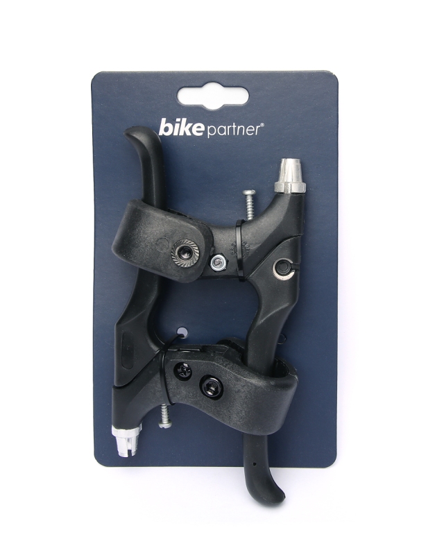 Bikepartner letvægt bremsegrebssæt (sort).  Robust, let og hårdfør kompositmateriale.  4 fingre greb m. reach justering. Vægt 184 g.