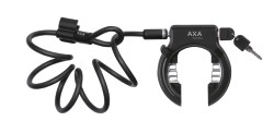 Lås AXA Solid Plus Sort u/bolt m.wire 1500x10mm(5) På hængerkort