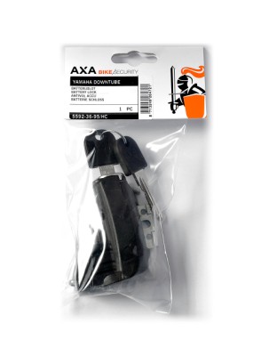 Batterilås AXA E-bike Yamaha, til stel Inkl. 2 nøgler. Anti-borecylinder & hærdet stålbøjle