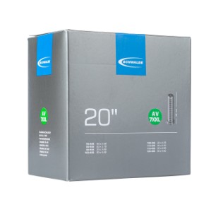 Slange Schwalbe 20X3.50-4.80  AV7XXL æske, AV40, vægt: 310 g. org. nr. 10464930 (90/120-406)