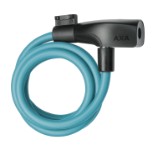 Spirallås AXA Resolute (Ice Blue) 1200 x 8 mm. med nøgle. 8 mm wire med beskyttende betræk.