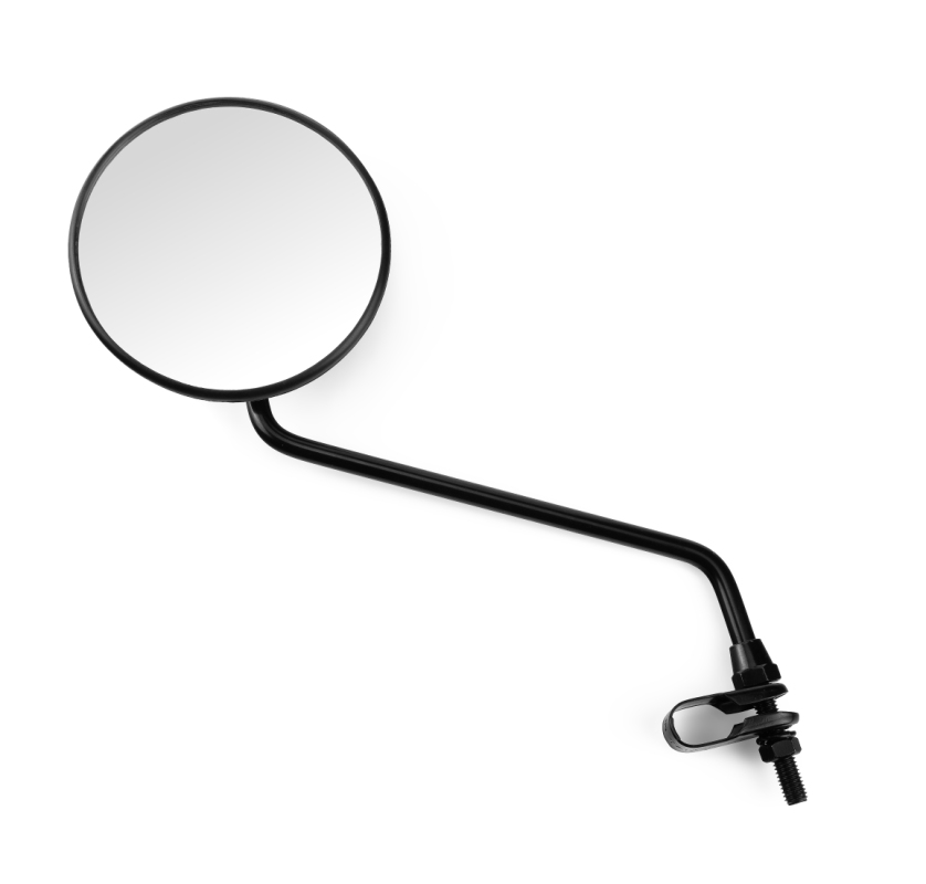 Spejl Bikepartner universal (sort) med 8 mm gevind. Sort stang og spænde