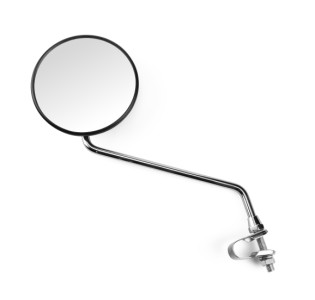 Spejl BikePartner universal Sort med 8mm gevind (10) Sølv stang og spænde
