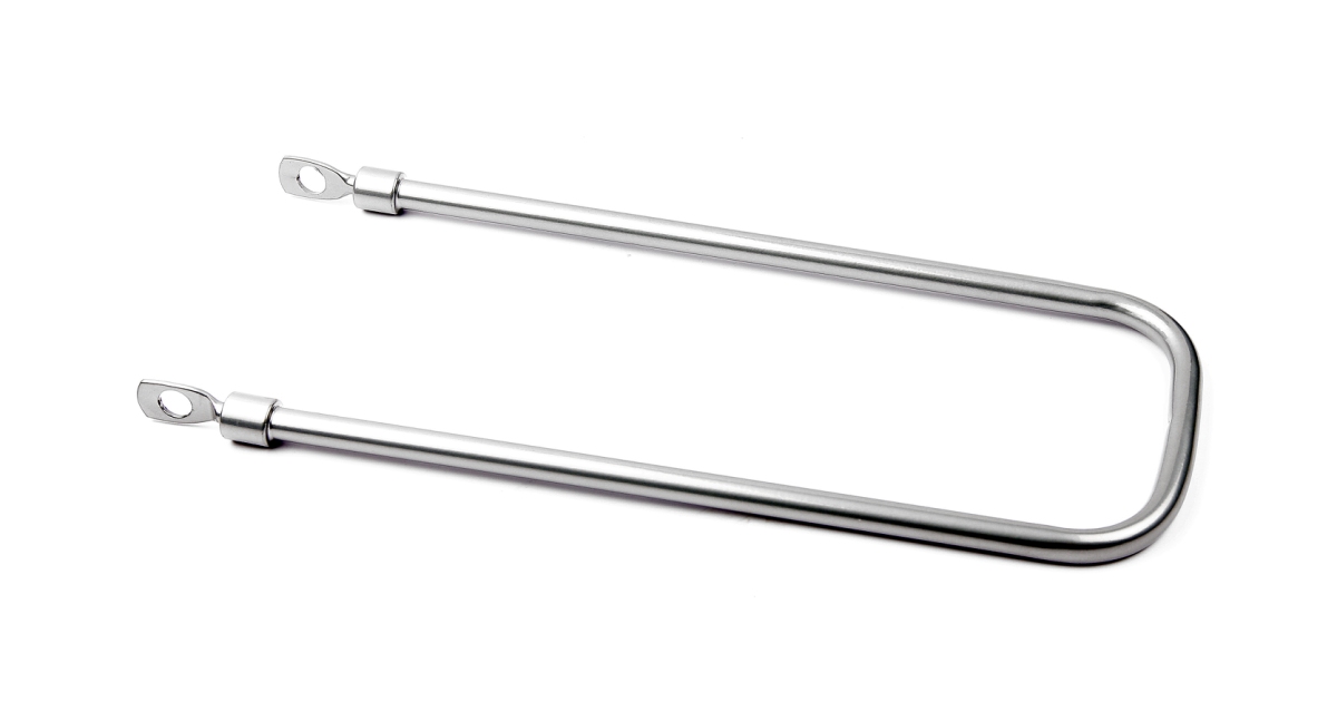 Justerbar kurvebøjlej til frontkurv (sølv) Spændvidde: 330-530 mm, 24-28''