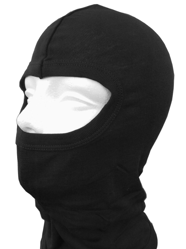 Balaclava, hjelmhue Sort 100%  bomuld BikePartner