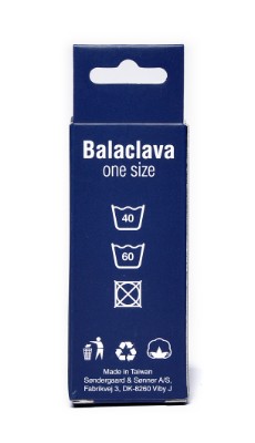 Balaclava, hjelmhue Sort 100%  bomuld BikePartner