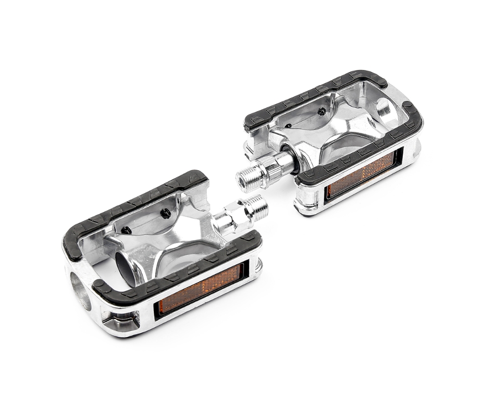 Pedal Bikepartner i aluminium (sølv) med non-slip belægning 9/16