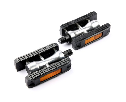 BikePartner pedal (sort) af aluminium og PVC. Med kuglelejer og Boron stålaksel. Til 9/16