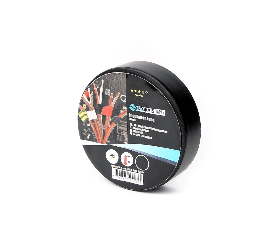 Isolerbånd/ Tape, farve: Sort - Plast (10 stk)