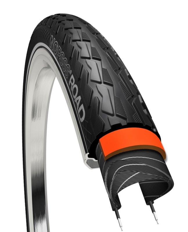 Dæk 700x32C NoPssss Road BikePartner Sort R, 5mm, 60TPI Org. nr.730192 (32-622) (20)