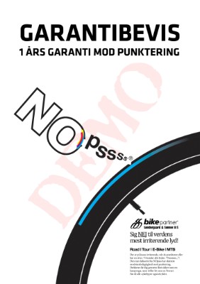 Dæk 700x32C NoPssss Road BikePartner Sort R, 5mm, 60TPI Org. nr.730192 (32-622) (20)