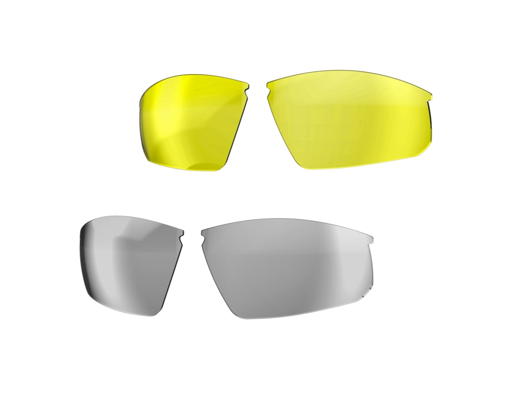 Sportsbrille (solbrille) BBB Fuse Matsort stel med røgfarvet, klar & gul linse. 9-lags MLC linser &  grilamid stel.