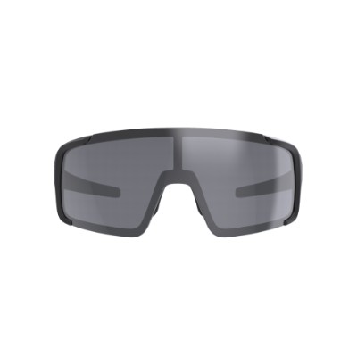 Sportsbrille (solbrille) fra BBB model Chester. fullframe, men med rammeløst udseende. Sort grilamid stel og 9-lags MLC røgfarvet linse