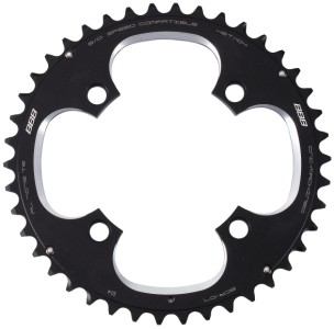 Klinge BBB RoundAbout Sort Alu ø104 42t 4hul CNC BCR-07 m. skiftenitter