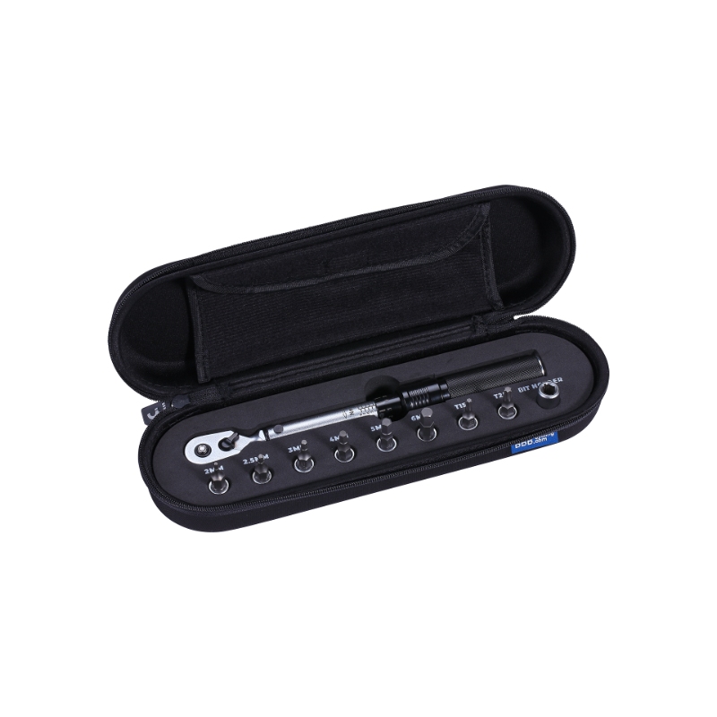 Momentnøgle 1/4 BBB PrecisionTorque set. Hver momentnøgIe er individuelt computer kalibreret.  Hex: 2, 3, 4, 5, 6, 2,5. Torx: T5 & T20. Nm: 1-10