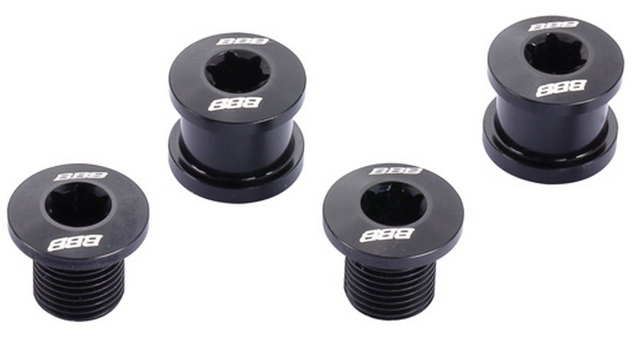 Klingeboltsæt BBB TorxStars (sort) i 7075 T6 aluminium, 4 stk. Kompatibel med Shimano XT 2x10-speed.