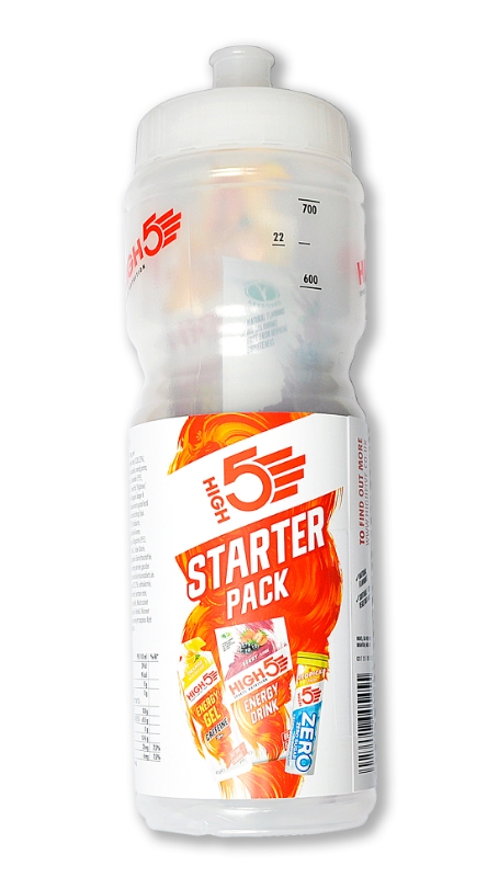 H5 750 ml. flaske med indhold: 1 x Energy drink Berry (47gr.), 1 x Zero tropical (rør med 10 stk.) 1 x EnergyGel orange m. koffein