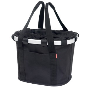 Reisenthel BIKEBASKET (sort) til styradapter.  Lavet af genanvendte materialer (plastikflasker).  Indre rum m. lynlås, aftagelig lomme m.m.