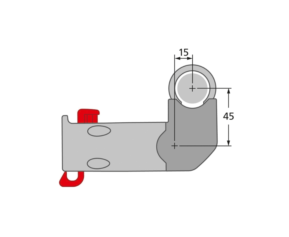Forlængersæt KLICKFIX E 45mm Incl. Skruer og wire 90° m. vinkel for KF818 / KF819