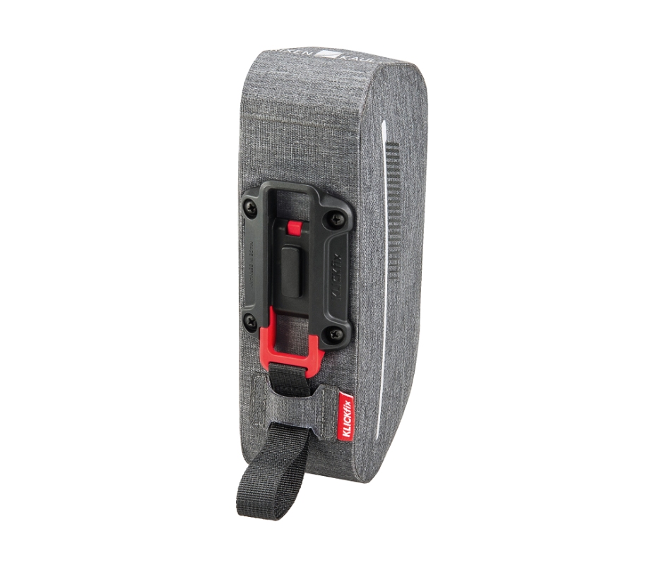 Klickfix FRAMEBAG SPORT vandtæt. Farve: grå, dimensioner: 6,5x22x10,5 cm, vægt: 180 g,  maks. bæreevne: 2 kg. Leveres Inkl. Duo adapter.