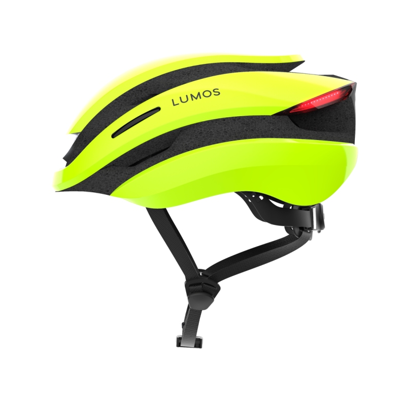Lumos Ultra hjelm (electric lime). Str. 54-61 cm (M-L). Cykelhjelm med integrerede lygter, blinklys og bremselys.