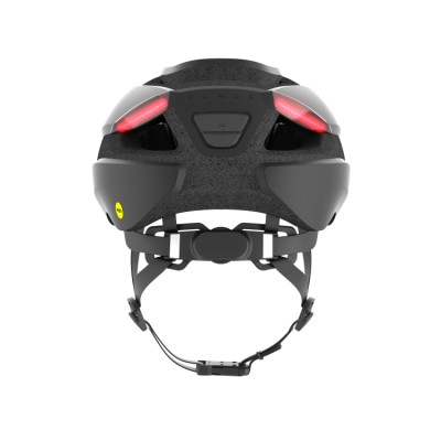 Lumos Ultra hjelm med MIPS (charcoal black). Str. M/L (54-61cm). Cykelhjelm med integrerede lygter, blinklys og bremselys. 