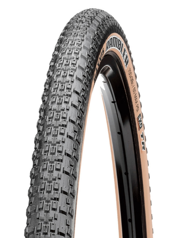 Foldedæk MAXXIS RAMBLER GRAVEL 700x45C  ETRTO: 45-622 60 TPI EXO/TR/TANWALL vægt: 550 g