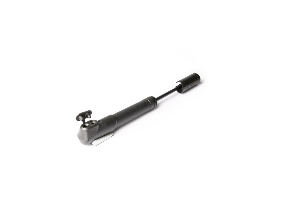 BBB WindWave pumpe (mini). Udført i let, men robust Kompositmaterial og med stål stempel. lufttryk: 7 bar/100 psi. Vægt: 111 g