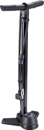 Fodpumpe BBB AirStrike matsort stål rør og fod m.manometer 11bar/160psi 2,5