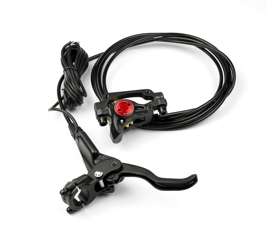 Bikepartner hydraulisk bremsesæt (bag) til cargo- cykler. Bremsegreb (venstre), mineralsk olie,  2750 mm bremseslange, inkl. bremsekiver ø160 mm